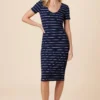 Juniper Paris Rib Dress - Pippa Stripe -Amour Vert shop 10142 Juniper Pipa Stripe 1