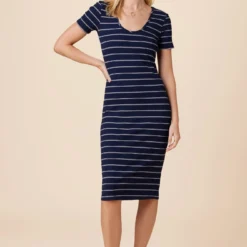 Juniper Paris Rib Dress - Pippa Stripe