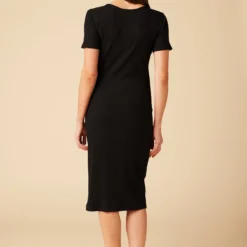 Juniper Paris Rib Dress - Black -Amour Vert shop 10142 Juniper Rib Black 3