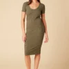 Juniper Paris Rib Dress - Calla Green 2 Juniper Paris Rib Dress - Calla Green -Amour Vert shop 10142 Juniper Rib Calla Green 1