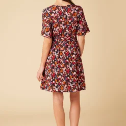 Lulu Ecovero Dress - Villa Floral -Amour Vert shop 10152 Lulu Viscose Villa Floral 3
