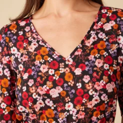 Lulu Ecovero Dress - Villa Floral -Amour Vert shop 10152 Lulu Viscose Villa Floral 4