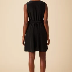 Ivy Washable Silk Dress - Black -Amour Vert shop 10165 Ivy Black 3