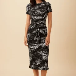 Colombe Viscose Knit Dress - Valencia Dot Black