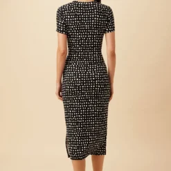 Colombe Viscose Knit Dress - Valencia Dot Black -Amour Vert shop 10176 SS Colombe Viscose Knit Valencia Dot Black 3