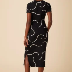 Colombe Viscose Knit Dress - Waves -Amour Vert shop 10176 SS Colombe Viscose Waves 3