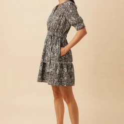 Malta Organic Cotton Dress - Nina Black 7 Malta Organic Cotton Dress - Nina Black -Amour Vert shop 10182 Malta Cotton Nina Black 2