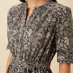 Malta Organic Cotton Dress - Nina Black 9 Malta Organic Cotton Dress - Nina Black -Amour Vert shop 10182 Malta Cotton Nina Black 4