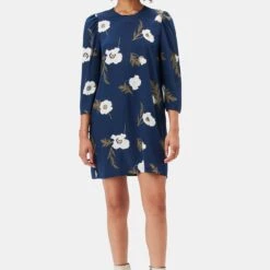 Darla 3/4 Sleeve Washable Silk Dress - Luna