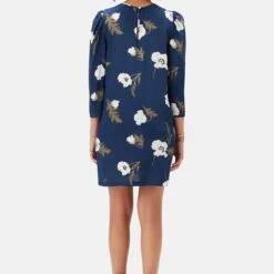 Darla 3/4 Sleeve Washable Silk Dress - Luna -Amour Vert shop 10237 Darla LS Luna 3