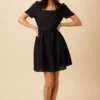 Ria Ramie Viscose Dress - Black -Amour Vert shop 10252 Sleeveless Castile Valencia Dot Black 1