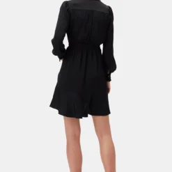 Malta Dress - Black -Amour Vert shop 10269 Malta Pin Tuck Black 3