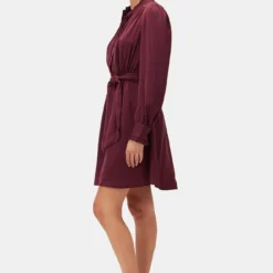 Malta Dress - Plum -Amour Vert shop 10269 Malta Pin Tuck Plum 2