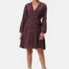 Ivy Long Sleeve Washable Silk Dress - Doucet Dot Vineyard 2 Ivy Long Sleeve Washable Silk Dress - Doucet Dot Vineyard -Amour Vert shop 10289 LS Ivy Doucet Dot Vineyard 1