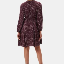 Ivy Long Sleeve Washable Silk Dress - Doucet Dot Vineyard -Amour Vert shop 10289 LS Ivy Doucet Dot Vineyard 3