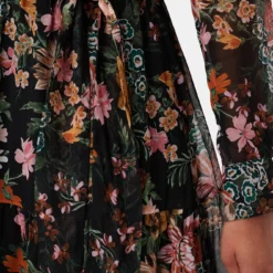 Malta Viscose Chiffon Long Sleeve Dress - Rosalind Floral Black 11 Malta Viscose Chiffon Long Sleeve Dress - Rosalind Floral Black -Amour Vert shop 10294 LS Malta Chiffon Rosalind Black 5