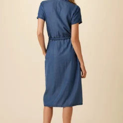 Hillary Eco Chambray Dress - Indigo 8 Hillary Eco Chambray Dress - Indigo -Amour Vert shop 1244 Hillary Indigo 3
