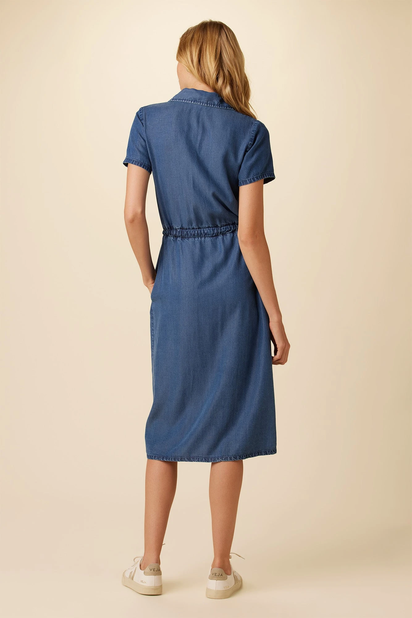 Hillary Eco Chambray Dress - Indigo 5 Hillary Eco Chambray Dress - Indigo - Image 3
