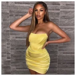 Plain & Sequin Off Shoulder Sexy Wrap Chest Pleated Satin Corset Dress Wholesale Bodycon Dresses SDN533087 -Amour Vert shop 146848e2 633e 4ee2 94ff e6714118c57f 9f4bca5985d66e6401b35413bb3bf416