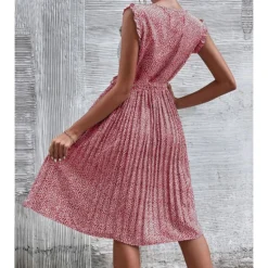 Casual Print Sleeveless Dress Floral Pleated Tie-Up A-Line Wholesale Dresses SDN561296 -Amour Vert shop 14 12 1