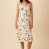 Varden Washable Silk Dress - Botanic Floral Ivory