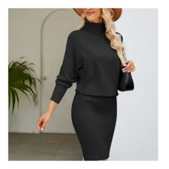 Solid Color Turtleneck Knitted Sweater Dress Wholesale Womens Clothing N3823110200043 -Amour Vert shop 16eaae609653414f9c23b0b30121575a 4