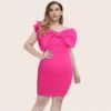 Sexy Single Shoulder Bow Backless Slim Package Hip Dress Wholesale Dresses V5923050600017 -Amour Vert shop 17602076117 433451549 5