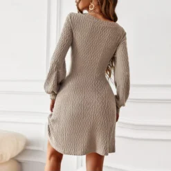 Sexy V-Neck Knit Jacquard Mini Dress Long Sleeve Solid Color Bodycon Wholesale Dresses SDN562291 -Amour Vert shop 182ac7f7 3a7a 4ff6 ba09 d26bb1958ba3 41ac088f94dba2365fc2adbc88e5581a