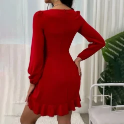Square Neck Puff Sleeve Long Sleeve Ruffle Slim Dress Wholesale Dresses SDN5389922 -Amour Vert shop 1835a71c 62a7 4f66 9cff 3b66d2a58b44 19d16bed7535954b57ca1d2084477f16