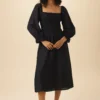 Averill Ramie Viscose Dress - Black