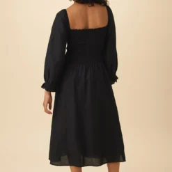 Averill Ramie Viscose Dress - Black -Amour Vert shop 18 10168 Averill Black 3