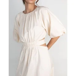 Lace-Up Hollow Short Sleeve Puff Sleeve Round Neck Casual Dress Wholesale Dresses SDN539068 -Amour Vert shop 1934d364 6db1 45fd 9a67 4a23d124c866 dedfb5c7d76e7e0de197f2cd49767d86