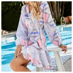 Fashion Printed V-Neck Mini Dress Casual Long Sleeves High Waist Vacation A-Line Wholesale Dresses SDN561914 -Amour Vert shop 1983b58d 983a 4444 b25c aa93b16f8d35 O1CN01Lp4Up61KmOPC7V7kd 2899251206 0 cib