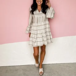 Fashion Print V-Neck Dress Flared Sleeve Casual Loose Swing Wholesale Dresses SDN560468 -Amour Vert shop 1b67a7e6 e20f 4d42 991a 51af17a4fff2 17e4caa077a6ed99c2140c54d0ad3b66