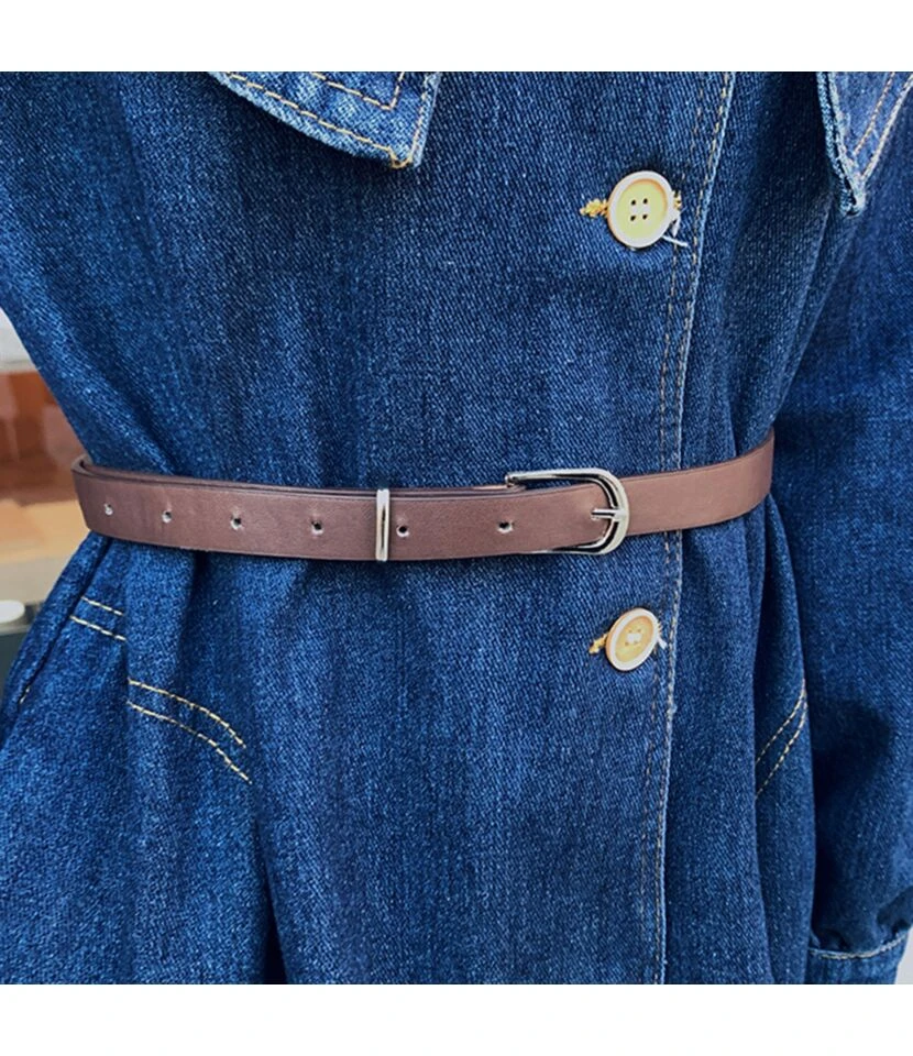 Wholesale Navy Collar Denim Dress With Belt SD181156 6 Wholesale Navy Collar Denim Dress With Belt SD181156 - Image 4