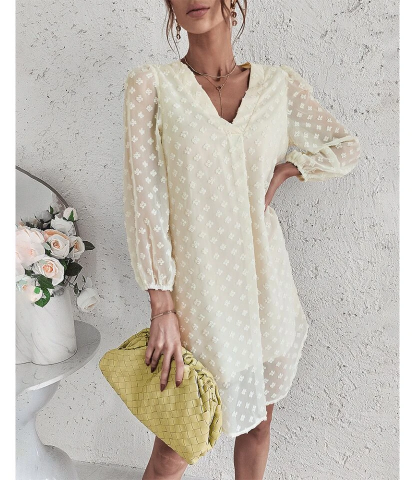 Sexy V Neck Flocking Mini Dress Solid Color Loose Long Sleeve Wholesale Dresses SDN560852 10 Sexy V Neck Flocking Mini Dress Solid Color Loose Long Sleeve Wholesale Dresses SDN560852 - Image 8