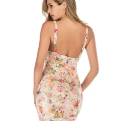 Knot-front Flower Trim Sequins Dress -Amour Vert shop 200522834 1