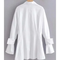 Solid Color Turn Down Collar Cargo Style Shirt Dress -Amour Vert shop 200717206 12