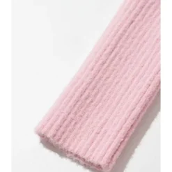 Mock Neck Plain Ribbed Knitting Dress With Sleeves 29 Mock Neck Plain Ribbed Knitting Dress With Sleeves -Amour Vert shop 201124680 5