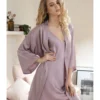 3 PCS Satin Sleepwear Set Kimono Nightgown + Cami Dress + Belt -Amour Vert shop 201127415 5