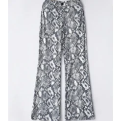 2 Pieces Snakeskin Print Blazer And High Rise Dress Pants Set -Amour Vert shop 201201774 4