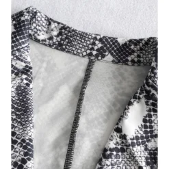 2 Pieces Snakeskin Print Blazer And High Rise Dress Pants Set -Amour Vert shop 201201774 5