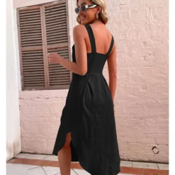 Fashion Sling Irregular Dress Solid Color Slim Wholesale Dresses SDN561349 -Amour Vert shop 20220721115211056