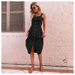 Fashion Sling Irregular Dress Solid Color Slim Wholesale Dresses SDN561349 -Amour Vert shop 20220721115212046