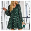 Polka Dot Long Sleeve Lace-Up Casual Loose Smocked Dress Wholesale Dresses SDN535295 -Amour Vert shop 20220901031655853 1
