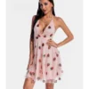 Deep V-neck Sequins Strawberry Embroidered Halter Dress 1 Deep V-neck Sequins Strawberry Embroidered Halter Dress -Amour Vert shop 210104414 1