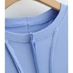 Irregular Seam Pleated Ribbed Dress -Amour Vert shop 210114999 5