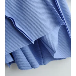 Irregular Seam Pleated Ribbed Dress -Amour Vert shop 210114999 6