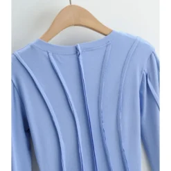 Irregular Seam Pleated Ribbed Dress -Amour Vert shop 210114999 7