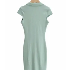 Peak Neck Solid Ribbed Knitting Dress 18 Peak Neck Solid Ribbed Knitting Dress -Amour Vert shop 210118224 4